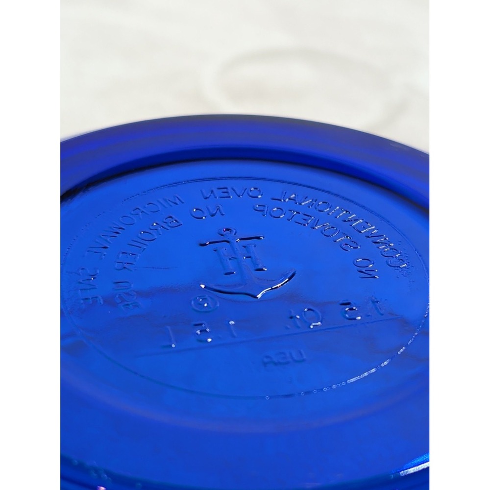 Anchor Hocking Cobalt Blue Glass Mixing Bowls 1.5 Qt Set of 4 Made in USA - Picture 4 of 8